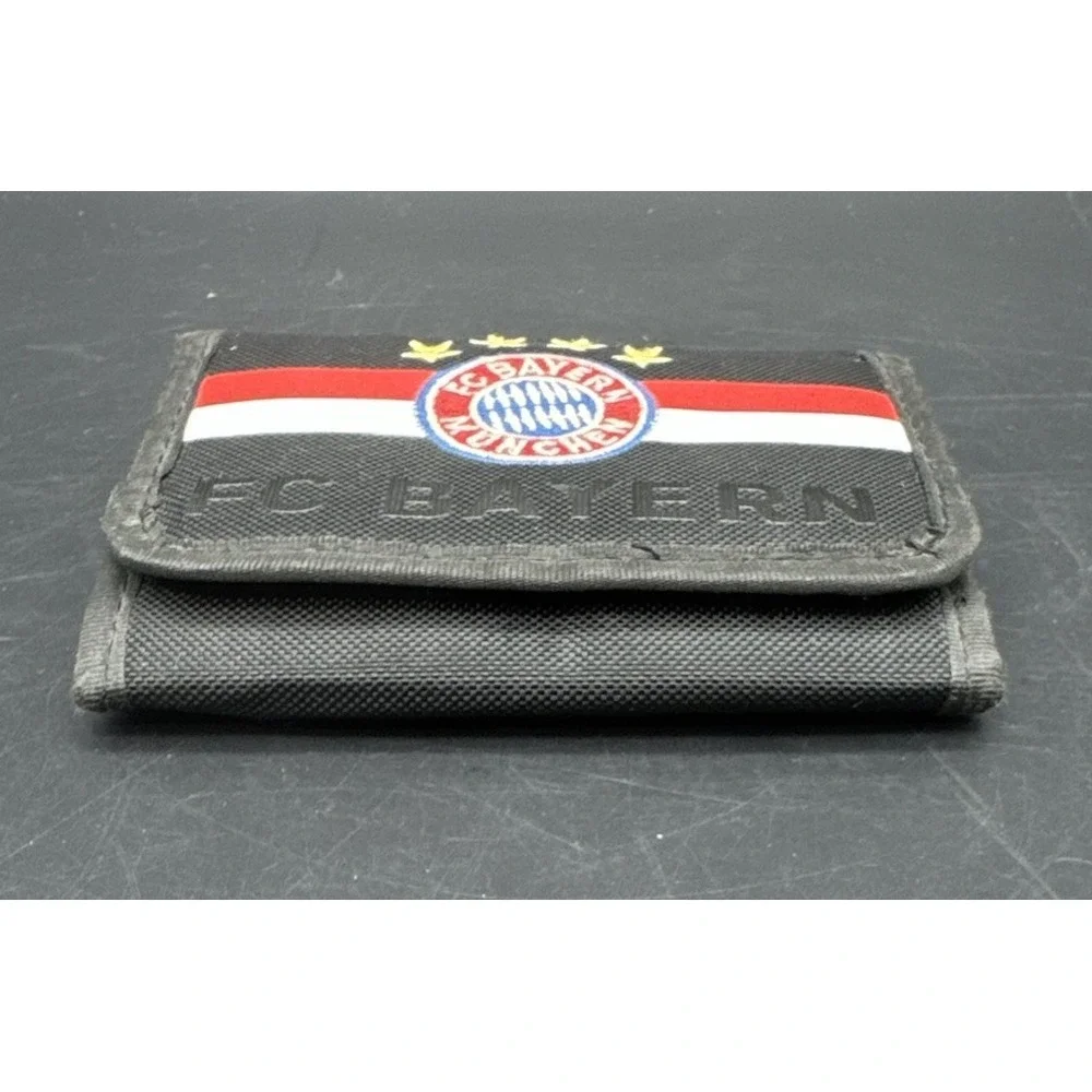 FC Bayern Munich Trifold Nylon Wallet Red Black Snap Closure Soccer Germany